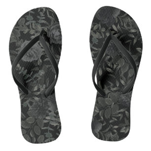 Chinelos Flip-Flops de Casamento Gótico-Rosa Branco e Negr