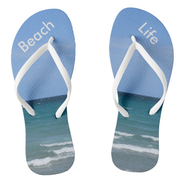 Chinelos Flip-flops de praia em turquesa (Pé da cama)