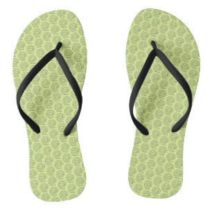 Chinelos Flip-Flops - Espirais Pretos Com Cama