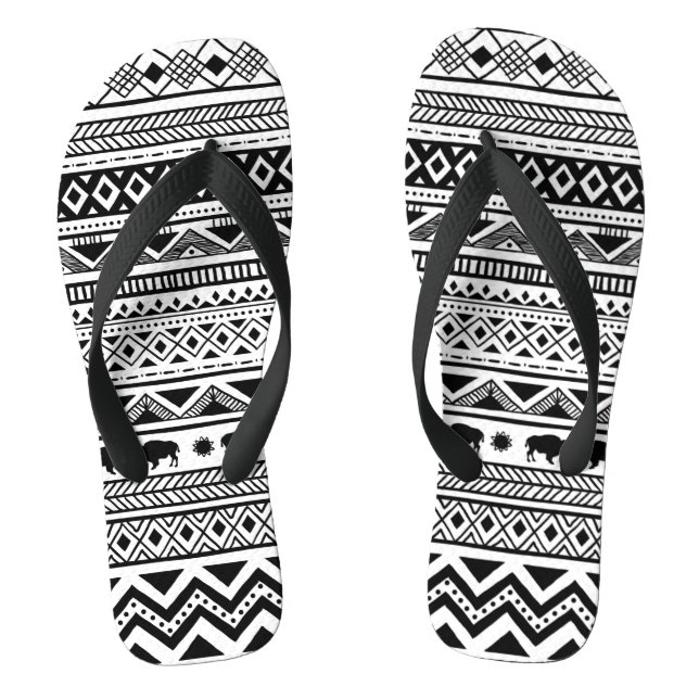 Chinelos Flipflop Sandals Boho Buffalo - Padrão Tribal Bohe (Pé da cama)
