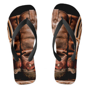 Chinelos Flipflop Sandals Cowboy Boots Barn Madeira Rústica