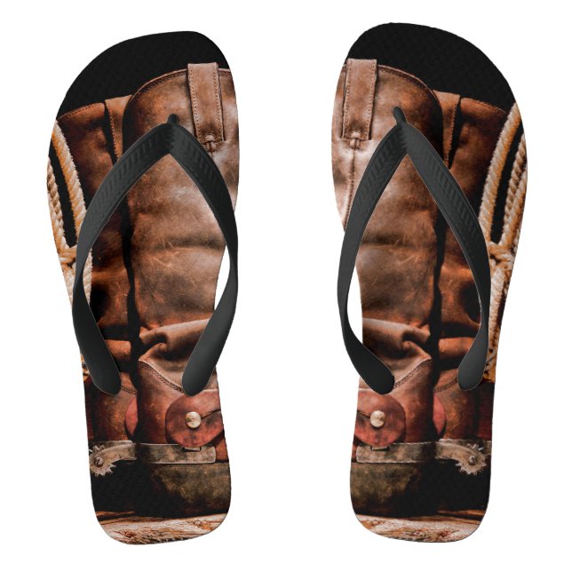 Chinelos Flipflop Sandals Cowboy Boots Barn Madeira Rústica (Pé da cama)