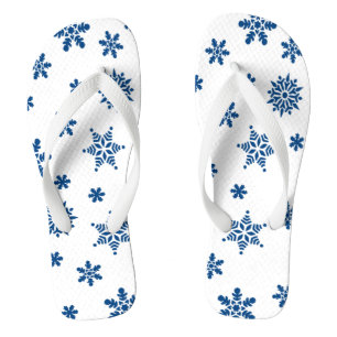 Chinelos Flocos de neve azuis