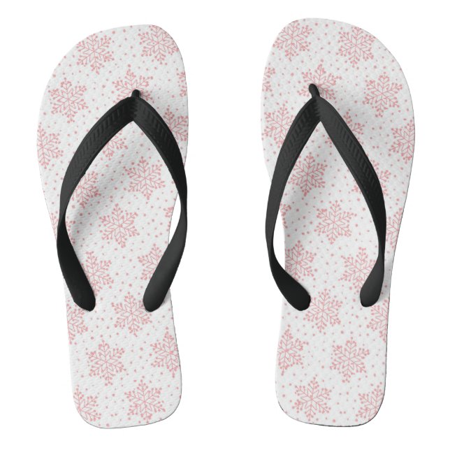 Chinelos Flocos de neve rosa (Pé da cama)