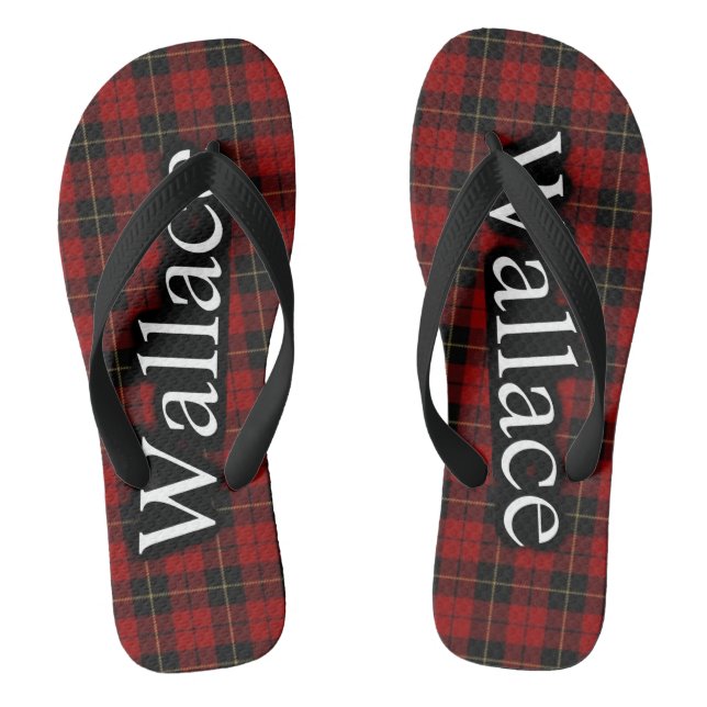 Chinelos Flops De Tartan Do Clã Escocês Wallace (Pé da cama)