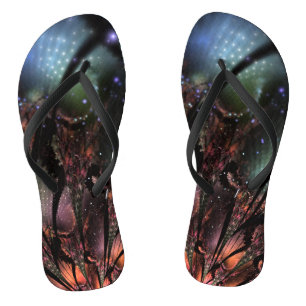 Chinelos Flor de fantasia fractal macia e tenra