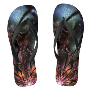 Chinelos Flor de fantasia fractal macia e tenra