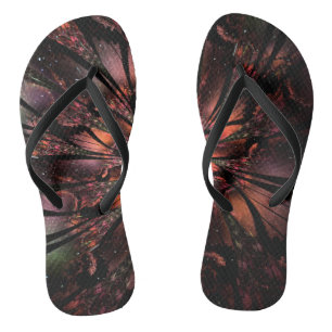 Chinelos Flor de fantasia fractal macia e tenra