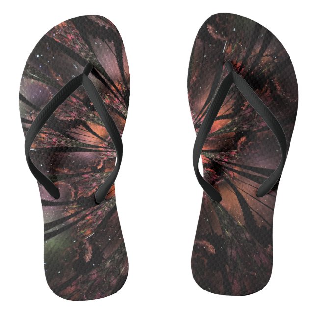 Chinelos Flor de fantasia fractal macia e tenra (Pé da cama)