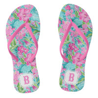 Flor de Hibiscus Tropical Preppy | Monograma