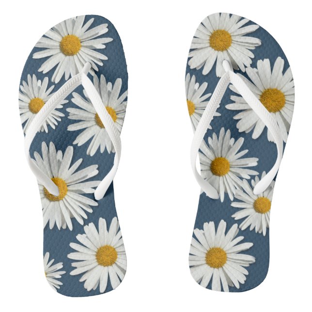Chinelos Flor de Hippie White Daisy - Moda de Trendy (Pé da cama)