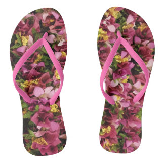 Chinelos Flor havaiano rosa Leis