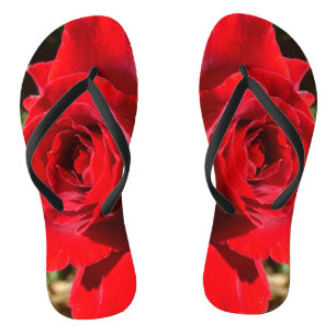 Chinelos Flor Rosa vermelha brilhante Flor