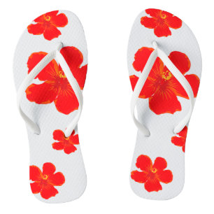 Chinelos Flor Vermelho Flip-Flops