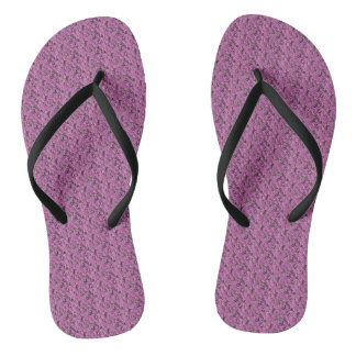 Chinelos Florais de Flor Roxa Feminino