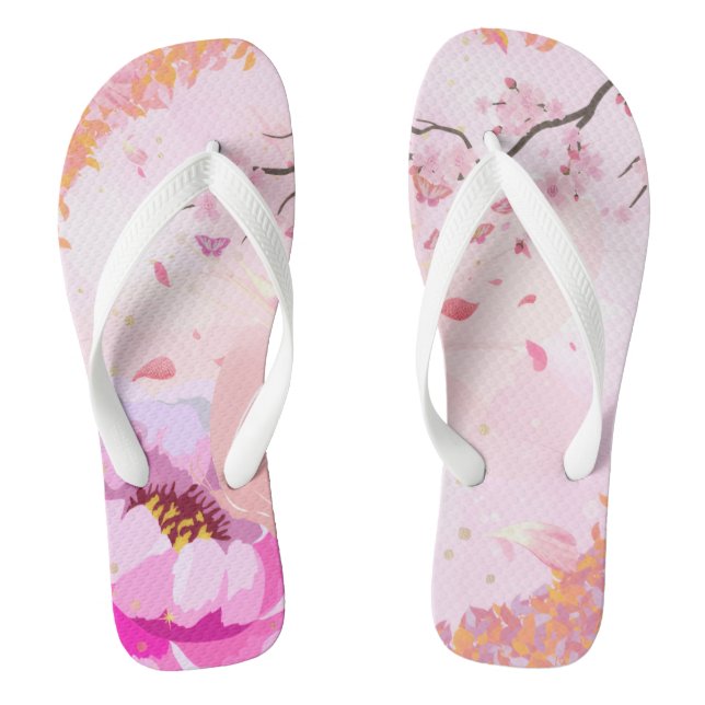 Chinelos Florais Rosa (Pé da cama)