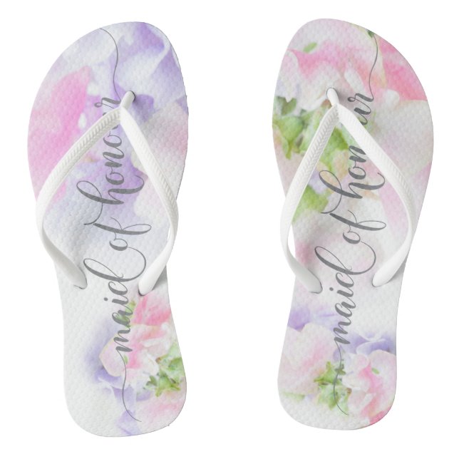 Chinelos FLORAL CHIC CASAMENTO ERVILHAS DOCE Dama de Honra (Pé da cama)