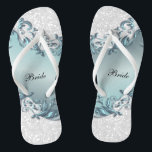 Chinelos Floral e Confetti Metálico Azul | Casamento<br><div class="desc">Calçados de Sacudir de Festa Bridal prontos para você personalizar. ⭐ Este produto é 100% personalizável. Os gráficos e/ou texto podem ser adicionados, excluídos, movidos, redimensionados, alterados, rodados etc... 99% dos meus designs na minha loja são feitos em "LAYERS". Isso facilita o redimensionamento e a movimentação de gráficos e textos...</div>