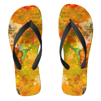 Chinelos Flores de Verão Amarelo Dourado Laranja
