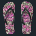 Chinelos FLORES, PACOTES E DRAGÕES, BLack branco-rosa<br><div class="desc">Design floral colorido,  elegante e clássico com espirais,  pavão,  pássaros e dragões em cor rosa,  cor violeta violeta branca,  cor branca e cor branca,  reproduzida a partir de tecidos têxteis antigos</div>