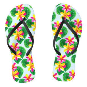 Chinelos Flores Tropicais De Plumeria