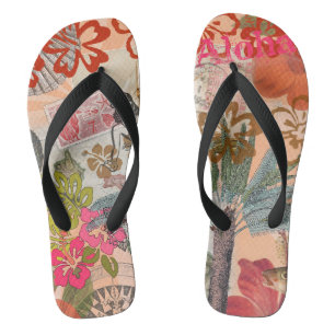 Chinelos Flores Vintage Hula Coloridas Havaianas Tropicais 