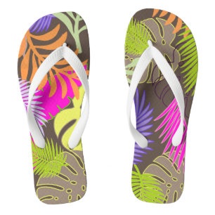 Chinelos Floresta tropical PixDezines/cor de fundo DIY