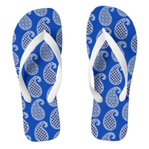 Chinelos Folha, azul de cobalto e branco