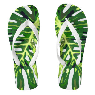 Chinelos Folha de Monstera Tropical