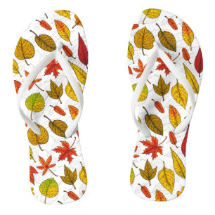 Chinelos Folhas de outono em branco