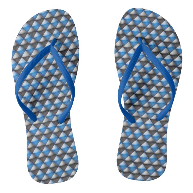 Chinelos - Formas de diamante azul e preto (Pé da cama)