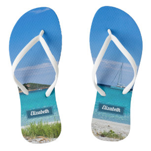 Chinelos Foto da praia do Paraíso com nome