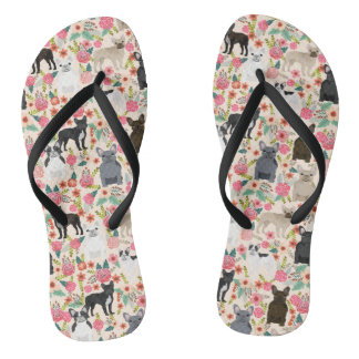 Chinelos Frenchie Floral Calçados - tênis de buldogue franc