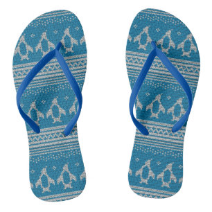 Chinelos Fundo de Knit Azul