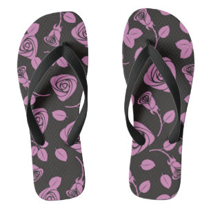 Chinelos Fundo Floral Rosa