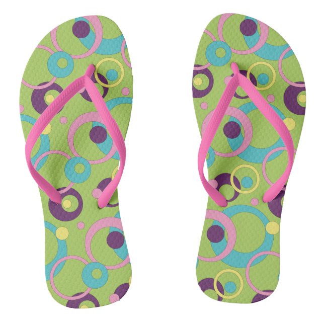 Chinelos Funky Green Circles (Pé da cama)