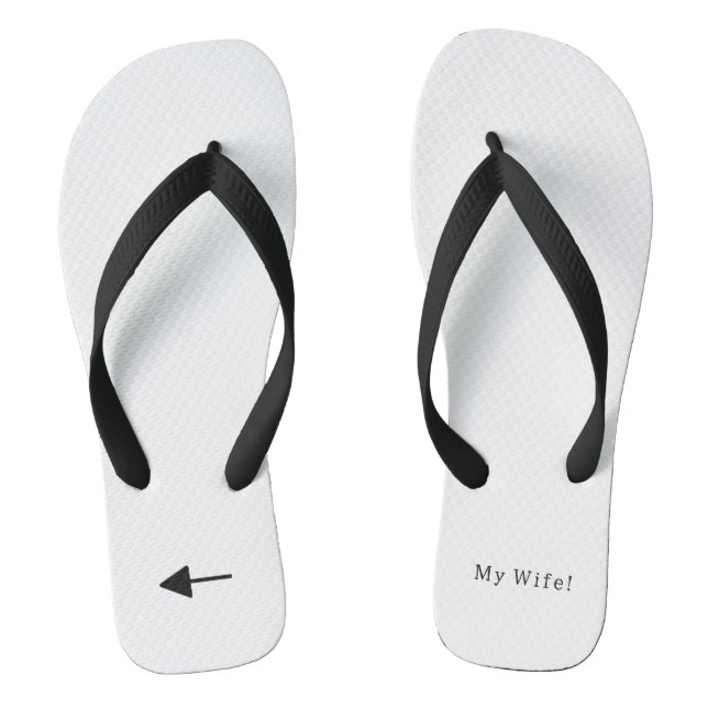 Chinelos Funny Just Married My Wife Marriage Arrow (Pé da cama)
