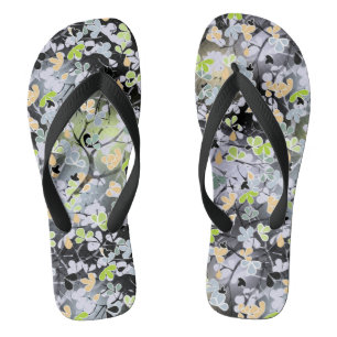 Chinelos Galhos de primavera de abstrato sem costura folhas