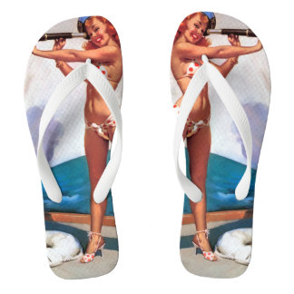 Chinelos Garota Pin-up de Elvgren Vintage Retro Navegando