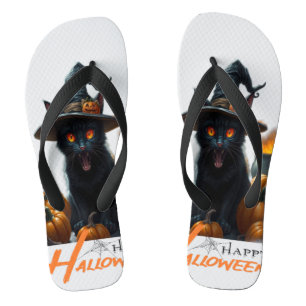 Chinelos Gato do Halloween
