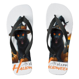 Chinelos Gato do Halloween