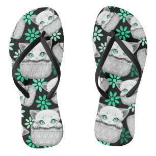 Chinelos Gato, Gato, Gato e Playaking de uma Bolsa