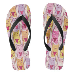 Chinelos Gatos bonitos com corações adoráveis