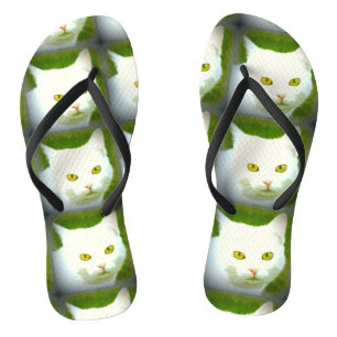 Chinelos Gatos brancos