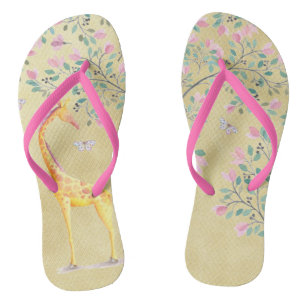 Chinelos Girafas de água e borboletas