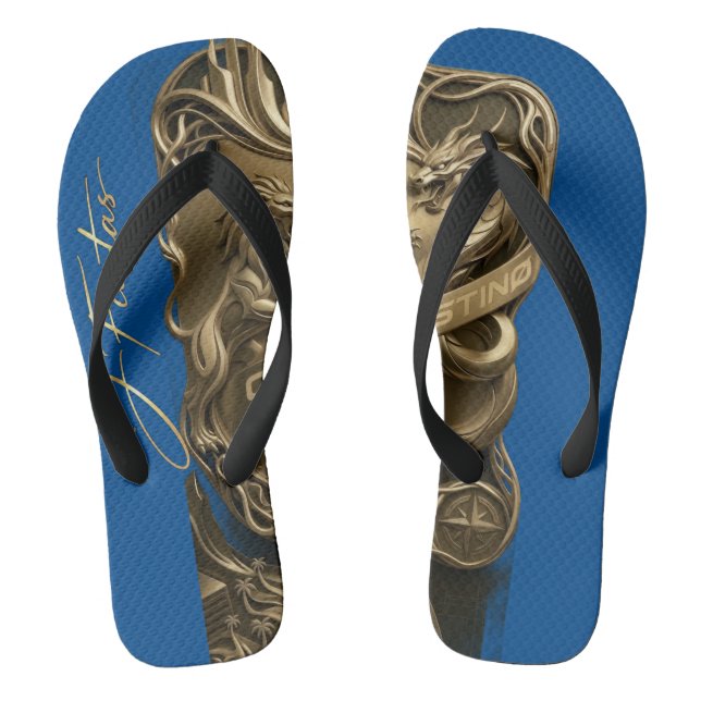 Chinelos “Golden Crest Lion & Dragon Men’s Sandals (Pé da cama)