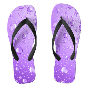 Chinelos Gotas de Abstrato de Chuva Roxo Metálica