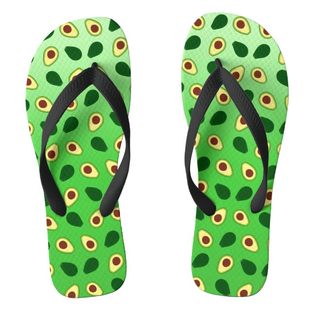 Chinelos Gradiente de verão da fatia de Kawaii Avocado Cute (Pé da cama)