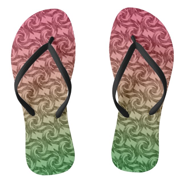 Chinelos Gradiente rosa verde (Pé da cama)