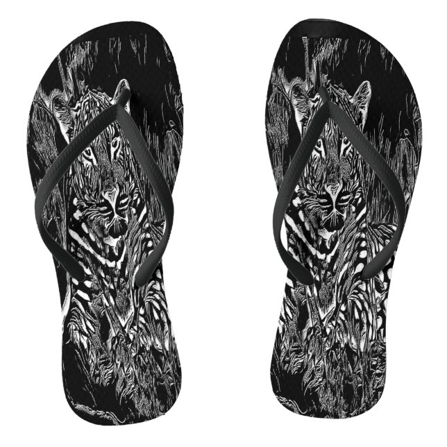 Chinelos Grandes Modelos Gatos: Leopard Laze 01-02 (Pé da cama)